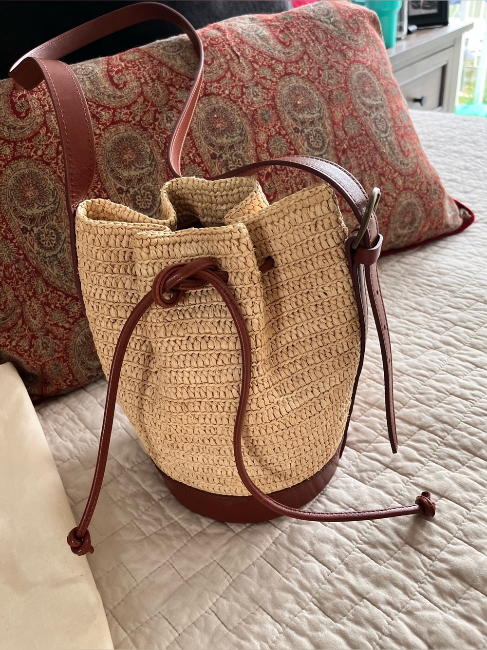 Sezane Farrow Raffia Bag - Picture 11 of 11